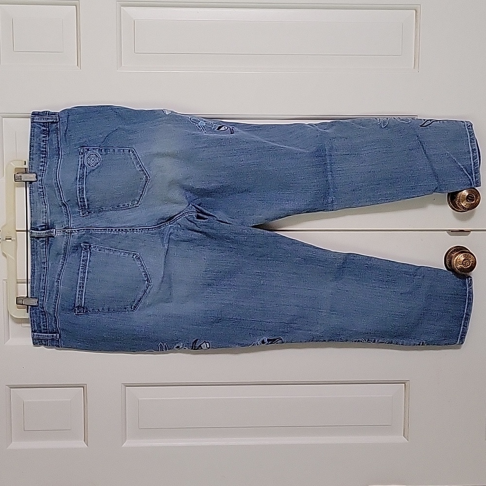Laurie Felt womens classic slim leg jeans sz 22w floral embroidery - Picture 2 of 11